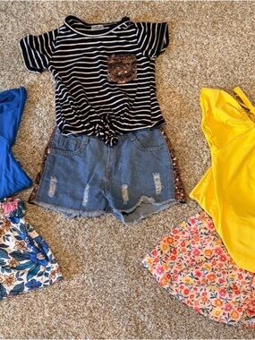 3T Toddler Girl Boutique Outfit Bundle Floral Summer Set Sparkle in Pink